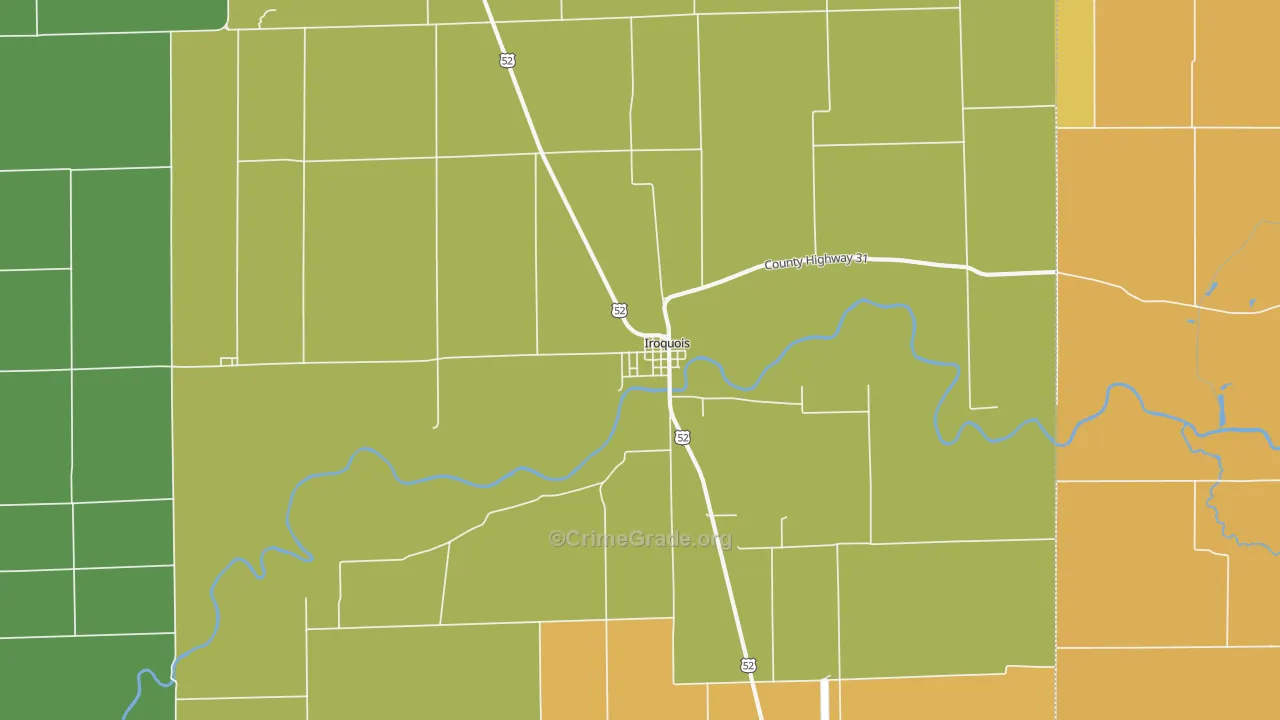 Iroquois, IL Map of Drug-Related Crime Rates