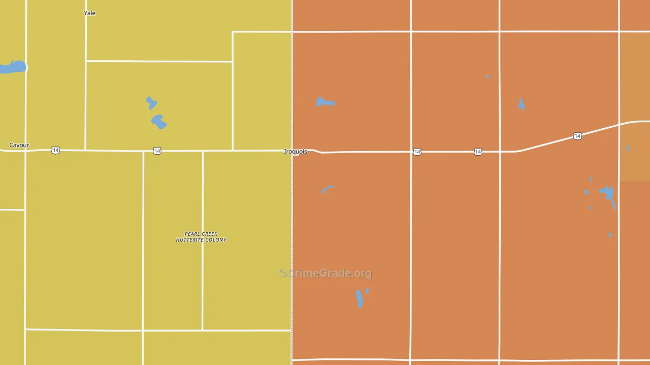 Iroquois, SD Map of Drug-Related Crime Rates