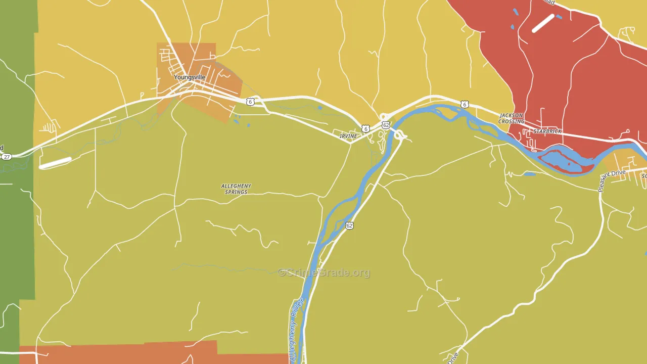 Irvine, PA Map of Drug-Related Crime Rates