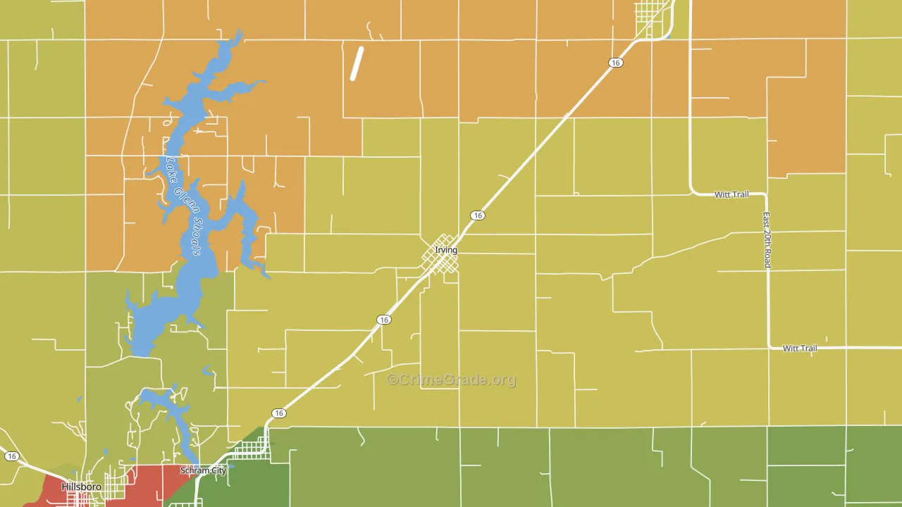 Irving, IL Map of Drug-Related Crime Rates