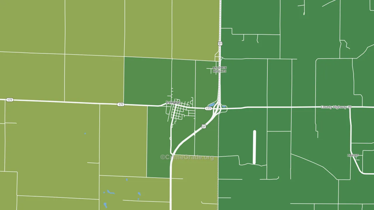 Irvington, IL Map of Drug-Related Crime Rates