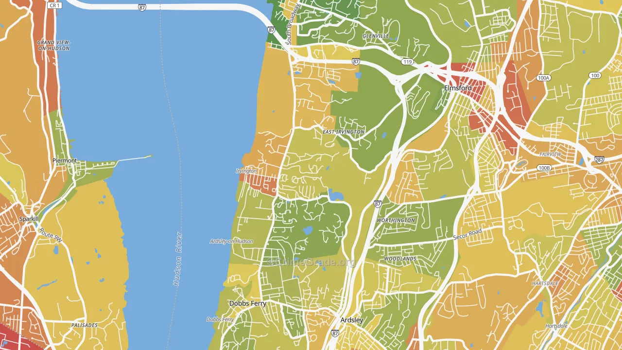 Irvington, NY Map of Drug-Related Crime Rates