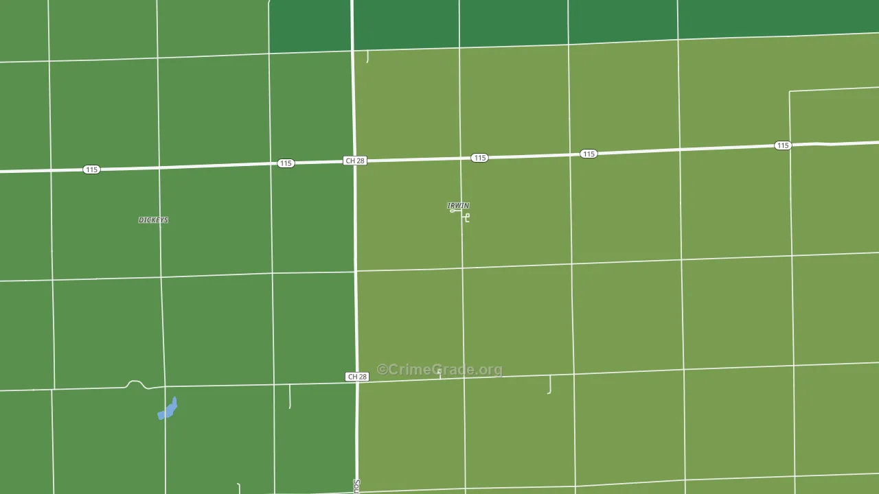 Irwin, IL Map of Drug-Related Crime Rates