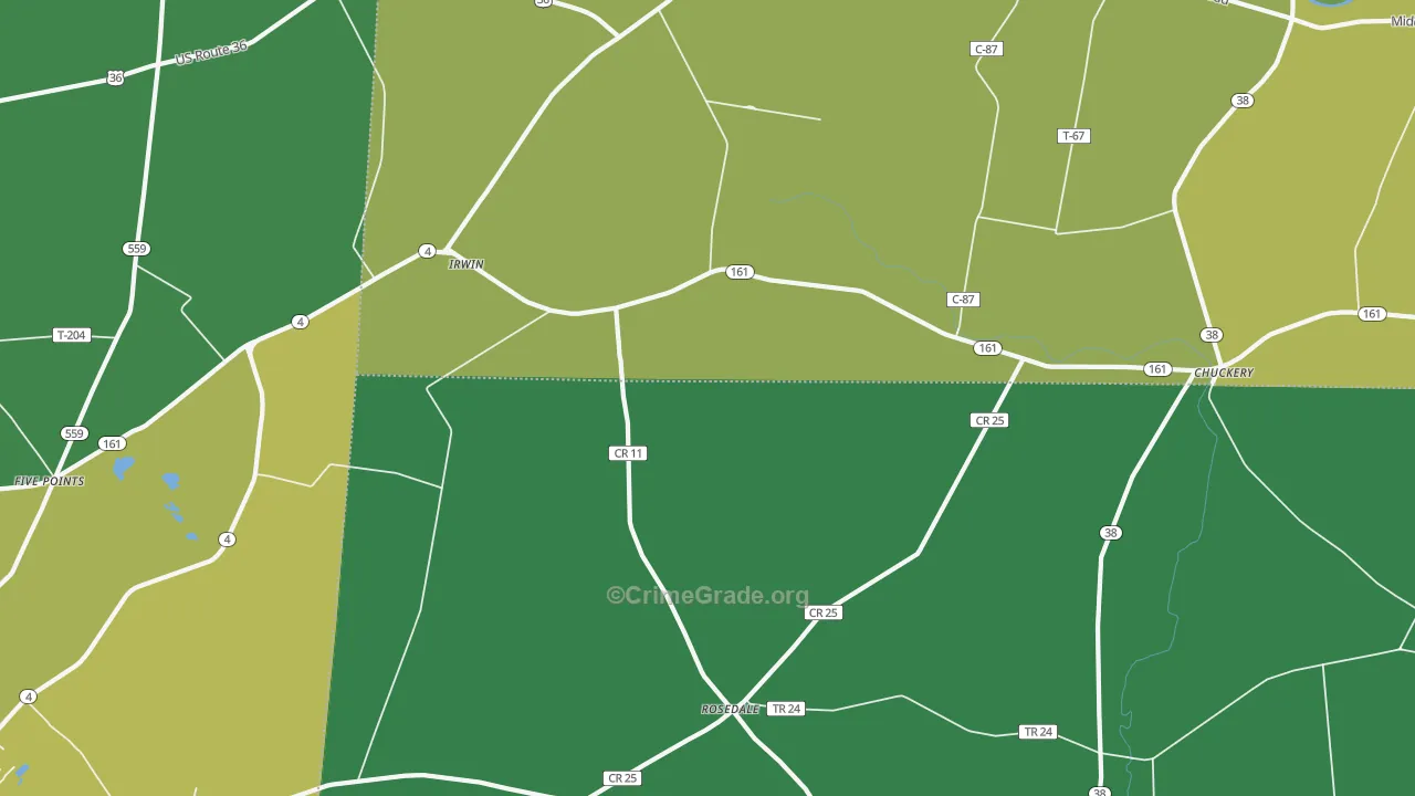 Irwin, OH Map of Drug-Related Crime Rates