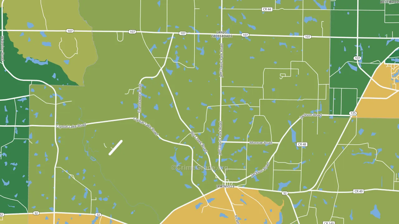 Irwinville, GA Map of Drug-Related Crime Rates