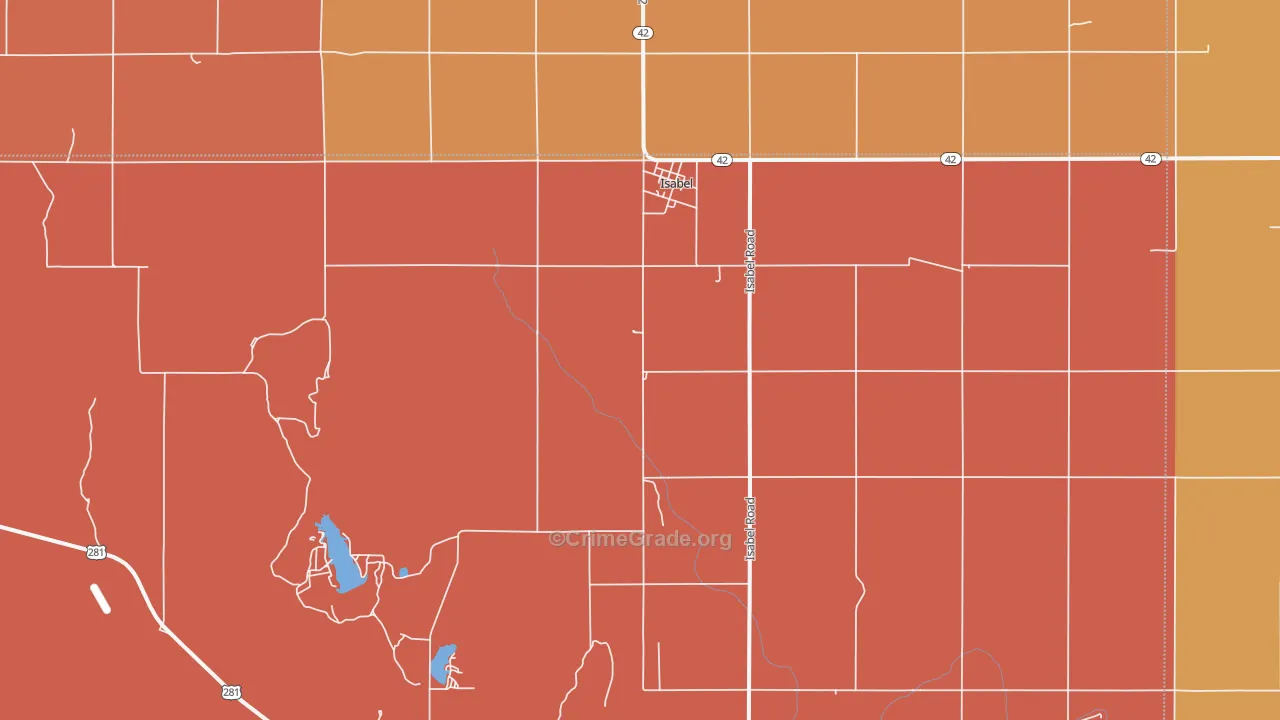 Isabel, KS Map of Drug-Related Crime Rates