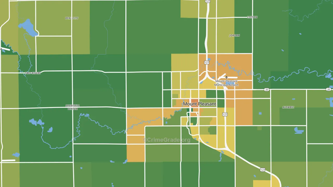 Isabella County, MI Map of Drug-Related Crime Rates