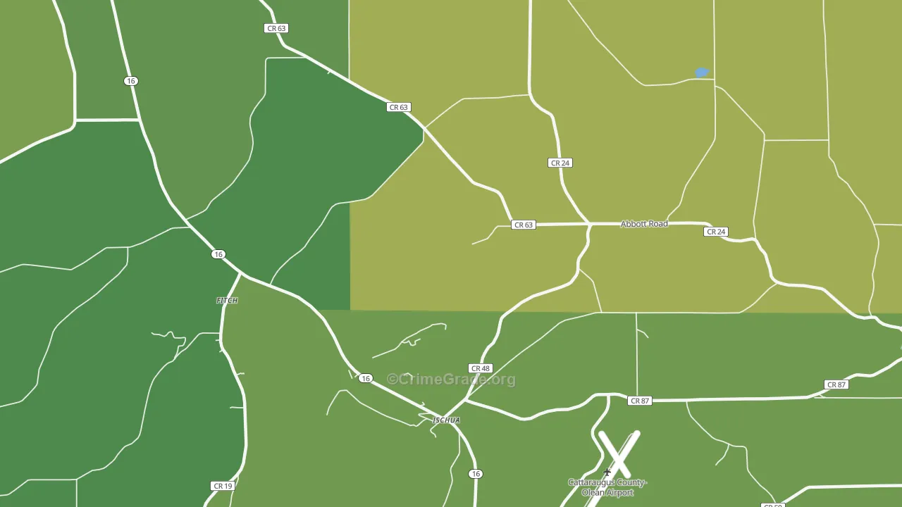 Ischua, NY Map of Drug-Related Crime Rates