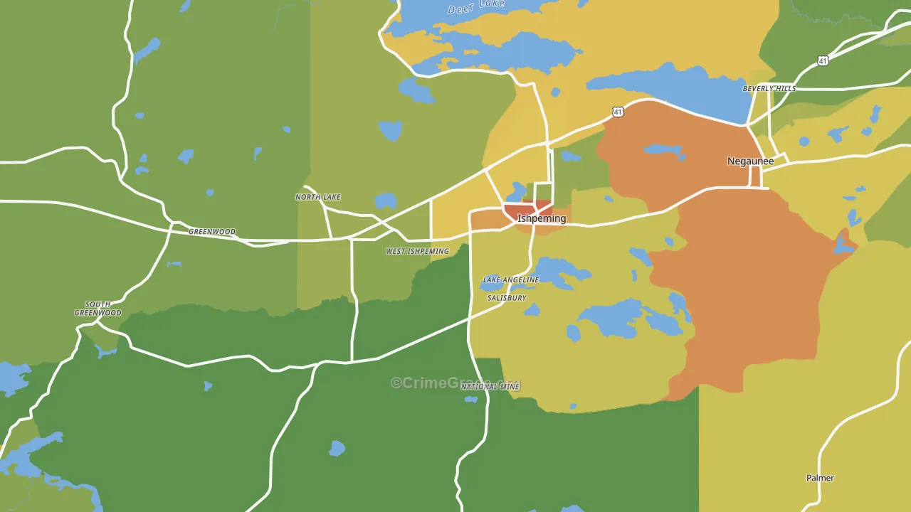 Ishpeming, MI Map of Drug-Related Crime Rates