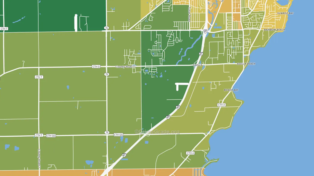 Island Beach, WI Map of Drug-Related Crime Rates