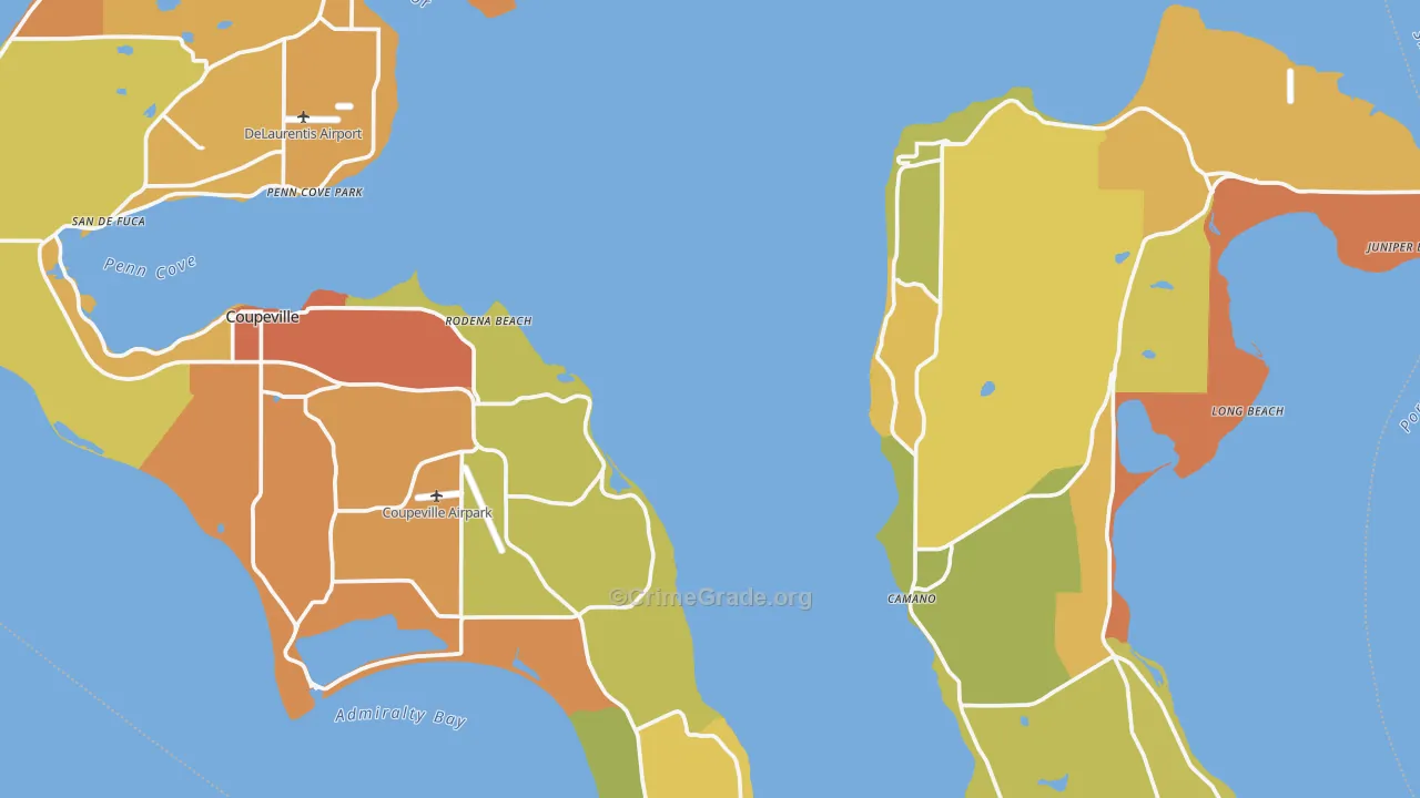 Island County, WA Map of Drug-Related Crime Rates