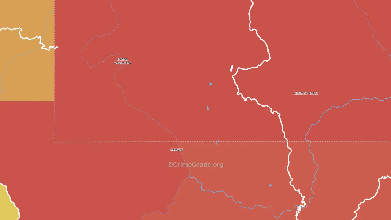 Island Mountain, CA Map of Drug-Related Crime Rates