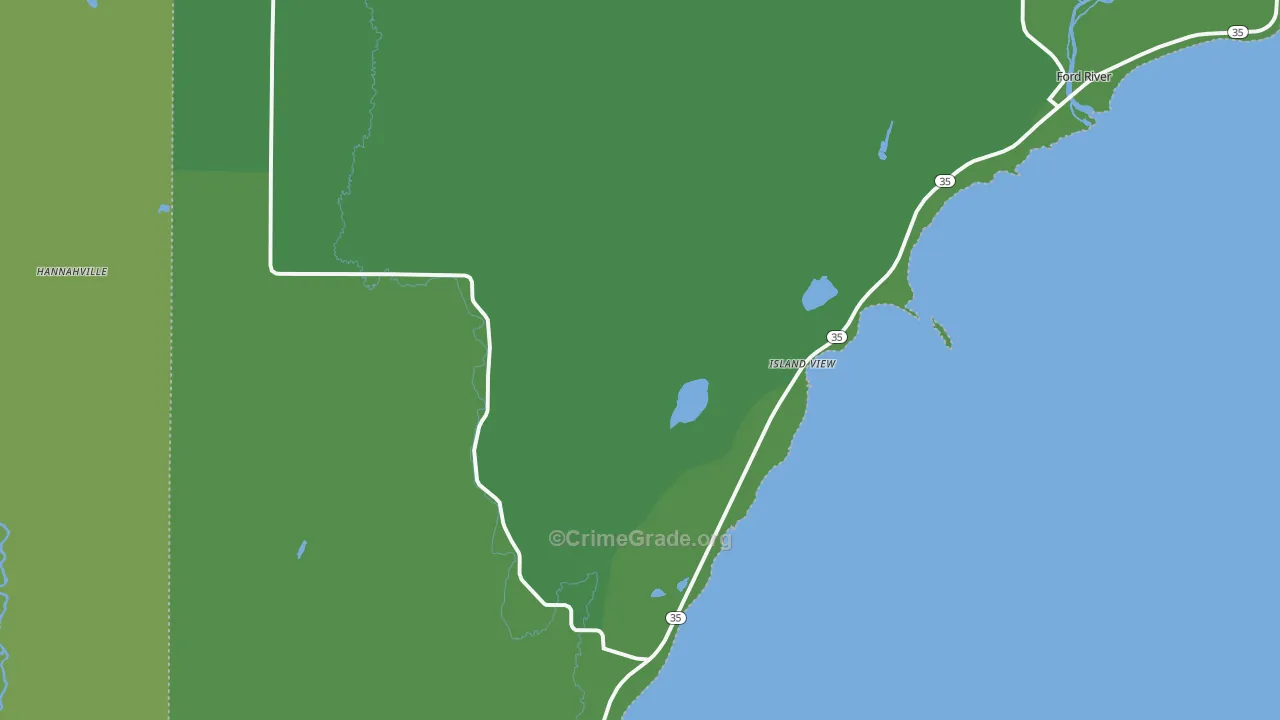 Island View, MI Map of Drug-Related Crime Rates