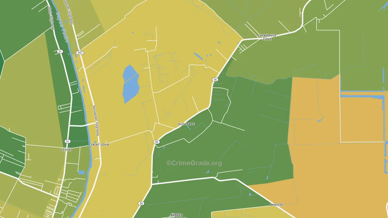 Isle Labbe, LA Map of Drug-Related Crime Rates