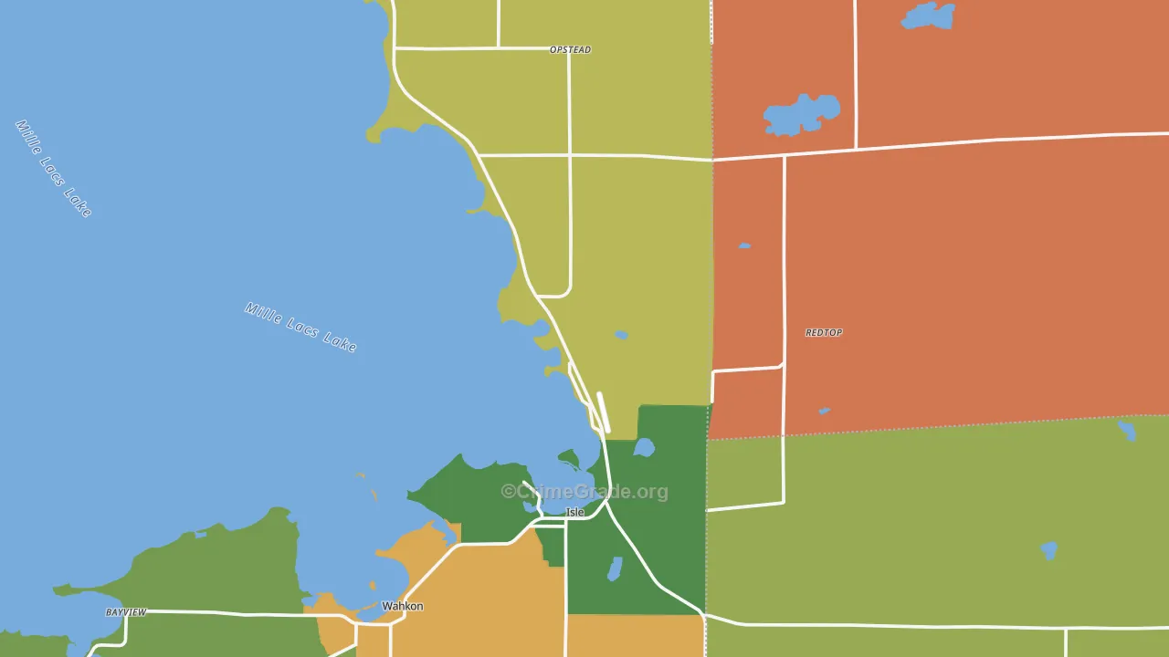 Isle, MN Map of Drug-Related Crime Rates
