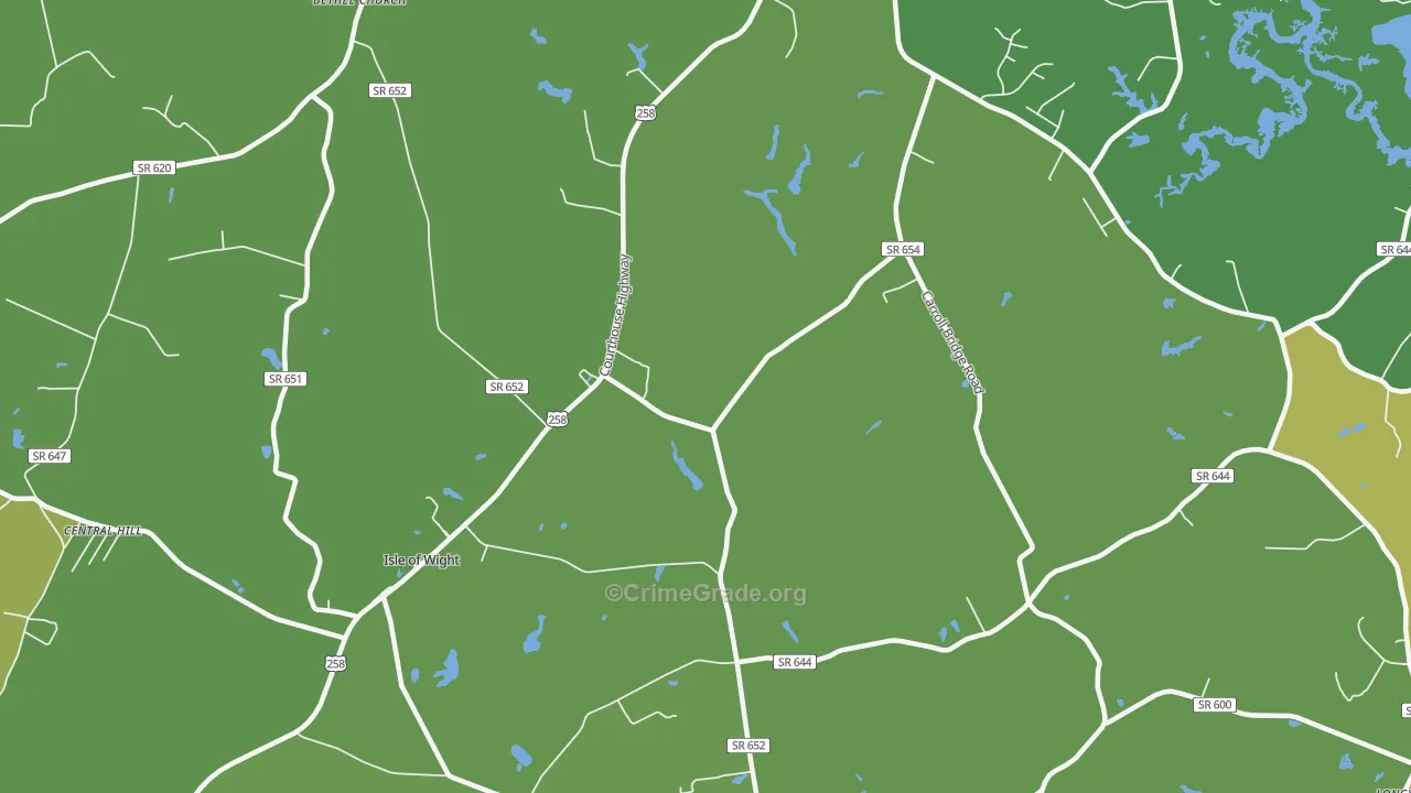 Isle of Wight, VA Map of Drug-Related Crime Rates