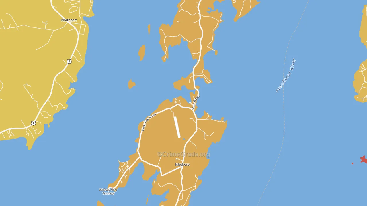 Islesboro, ME Map of Drug-Related Crime Rates