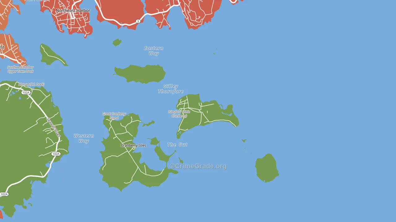 Islesford, ME Map of Drug-Related Crime Rates