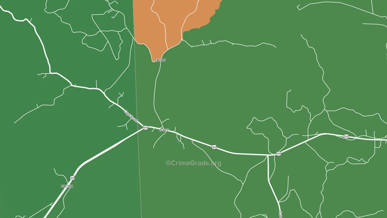 Isney, AL Map of Drug-Related Crime Rates