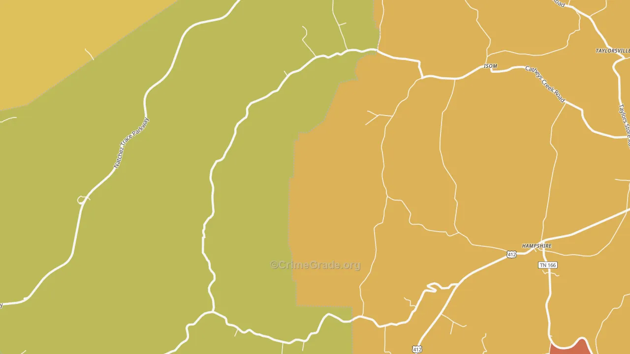 Isom, TN Map of Drug-Related Crime Rates