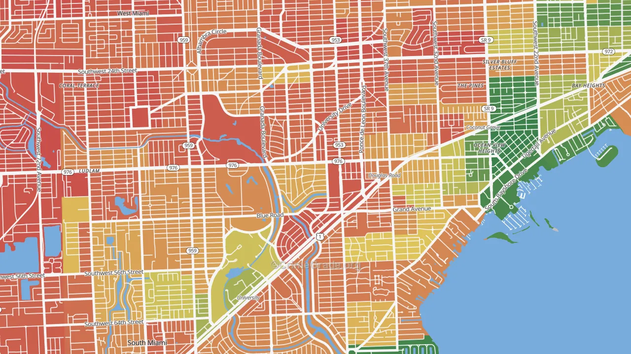 Italian Village, Coral Gables, FL Map of Drug-Related Crime Rates