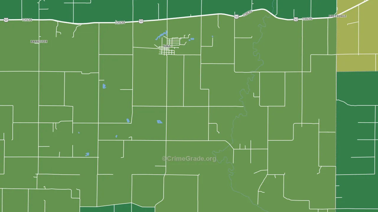 Iuka, IL Map of Drug-Related Crime Rates