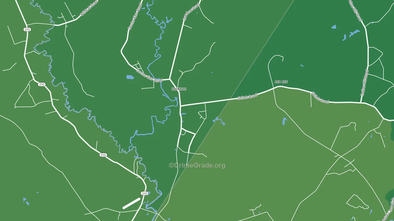 Ivanhoe, NC Map of Drug-Related Crime Rates