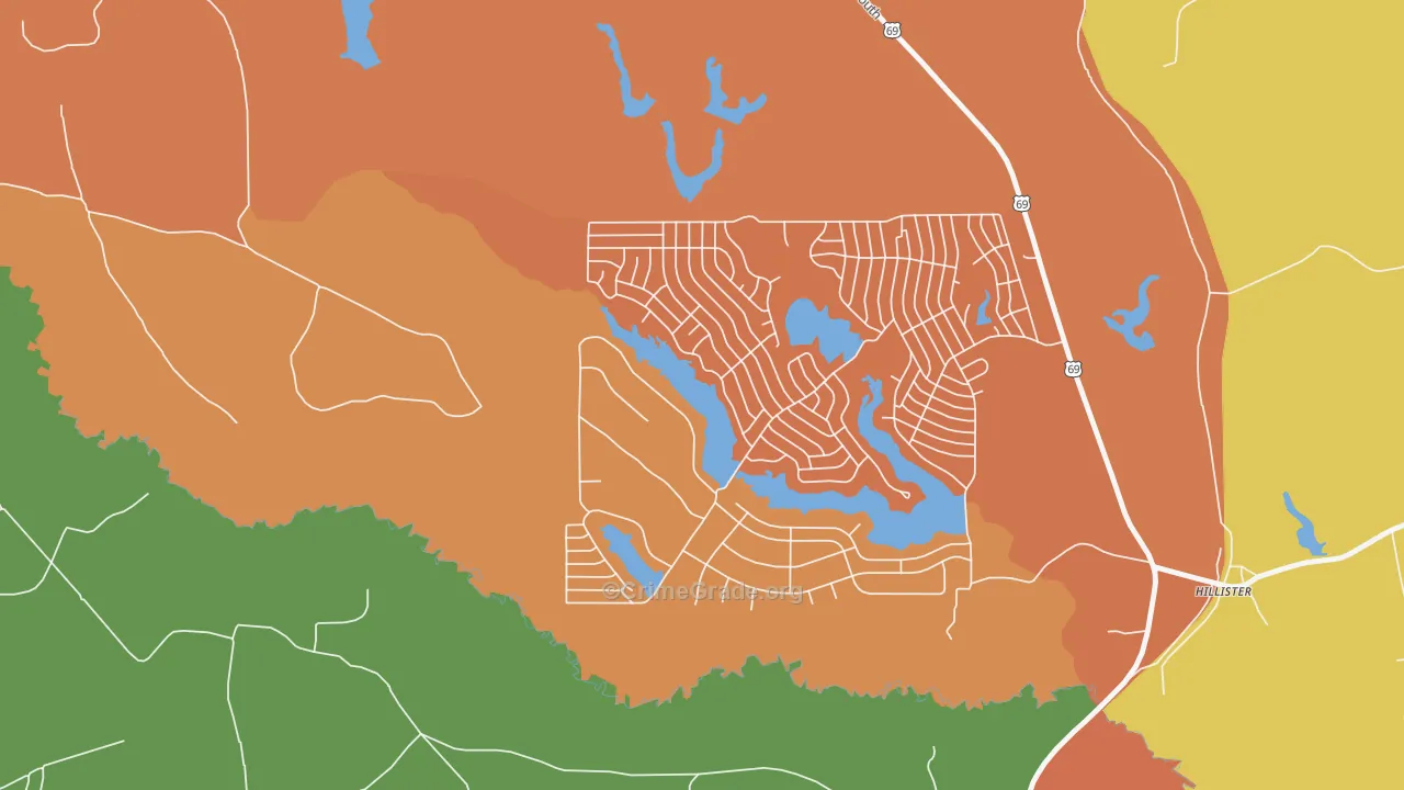 Ivanhoe North, TX Map of Drug-Related Crime Rates