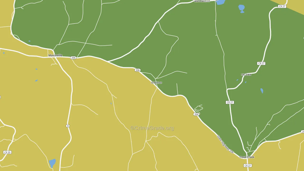 Ivanhoe, NY Map of Drug-Related Crime Rates