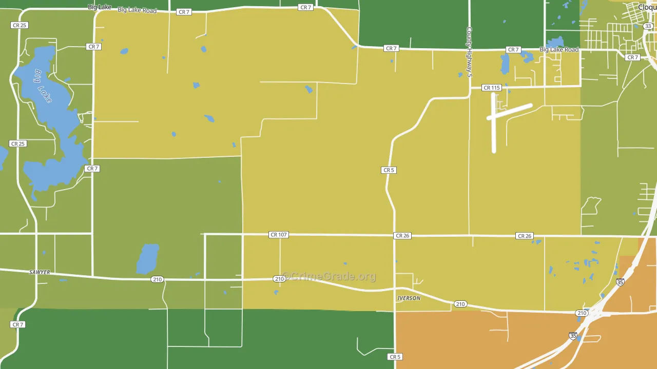 Iverson, MN Map of Drug-Related Crime Rates