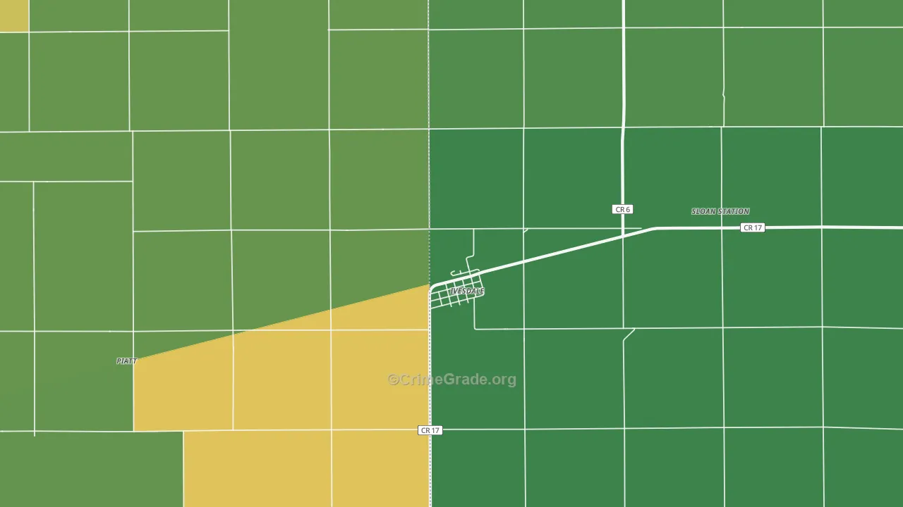 Ivesdale, IL Map of Drug-Related Crime Rates