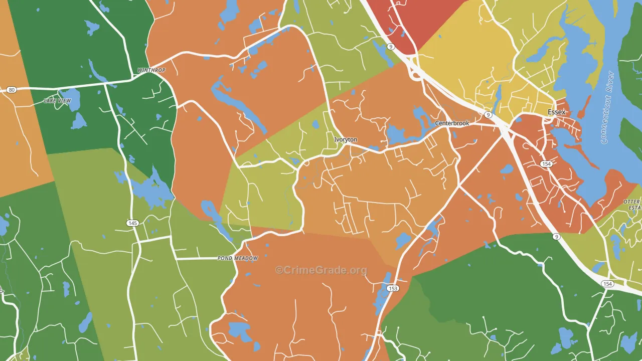 Ivoryton, CT Map of Drug-Related Crime Rates
