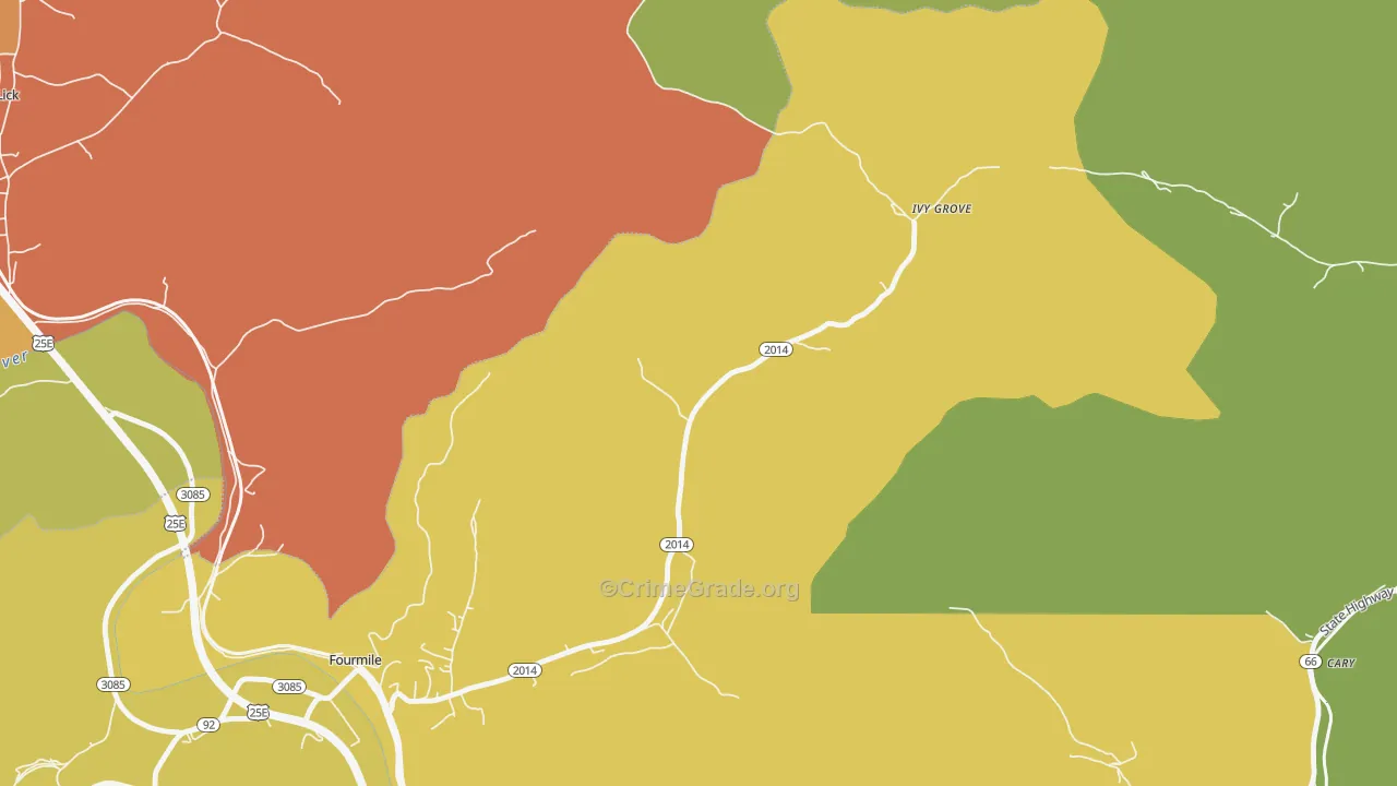 Ivy Grove, KY Map of Drug-Related Crime Rates