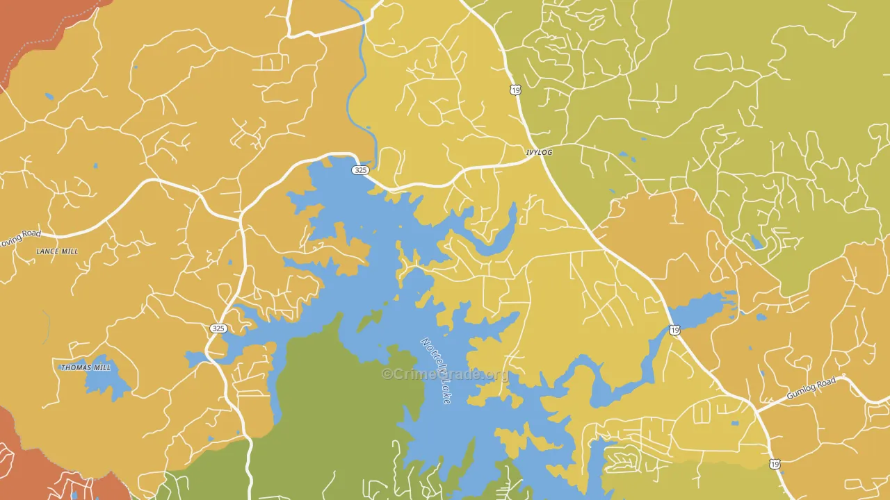 Ivy Log, GA Map of Drug-Related Crime Rates