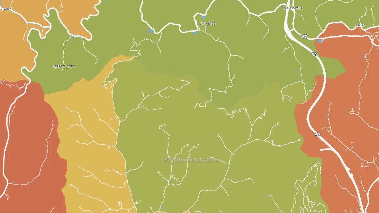 Ivy Ridge, NC Map of Drug-Related Crime Rates