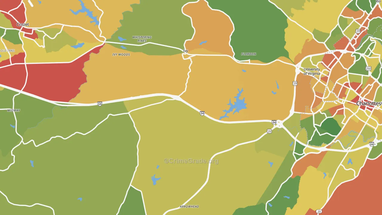 Ivy, VA Map of Drug-Related Crime Rates