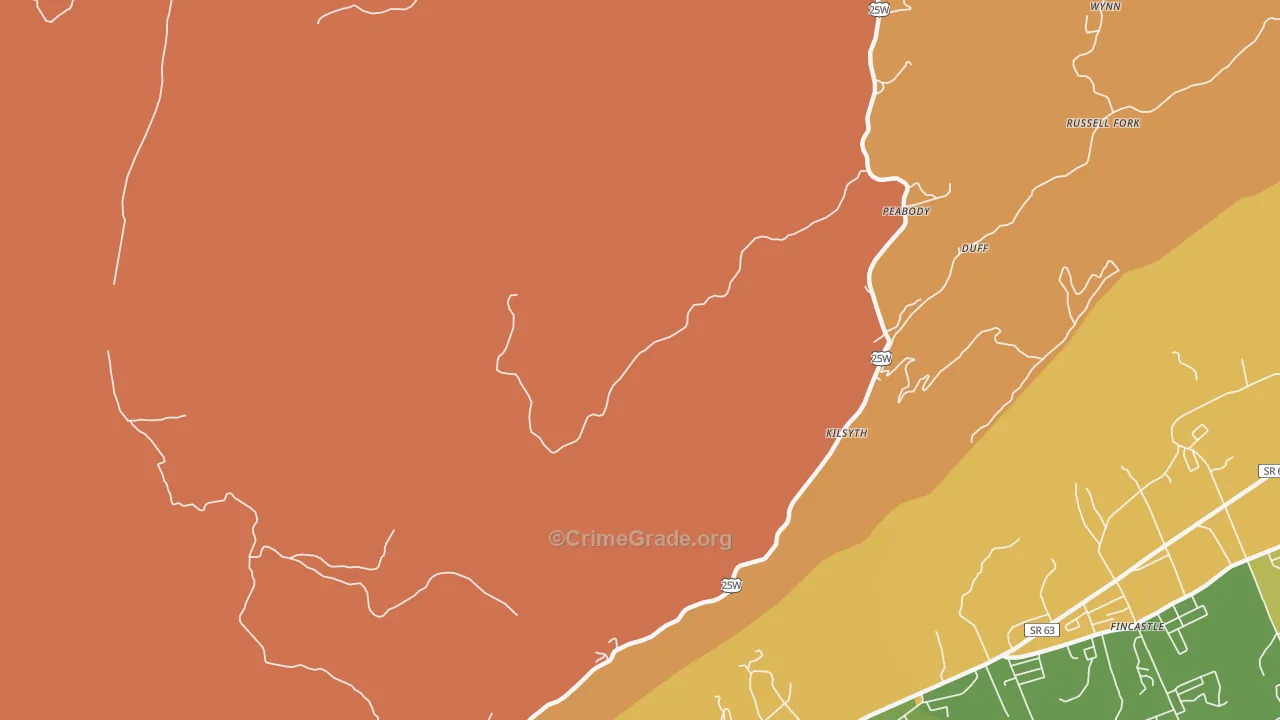 Ivydell, TN Map of Drug-Related Crime Rates