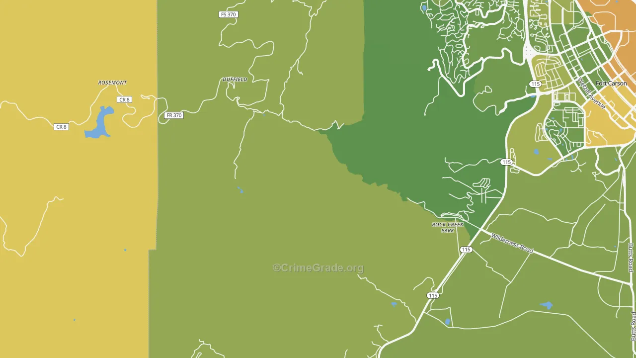Ivywild, CO Map of Drug-Related Crime Rates