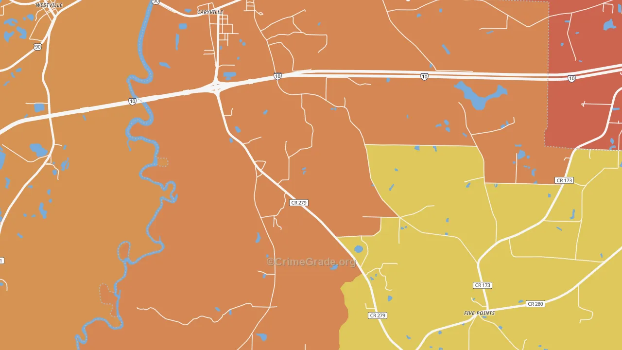 Izagora, FL Map of Drug-Related Crime Rates