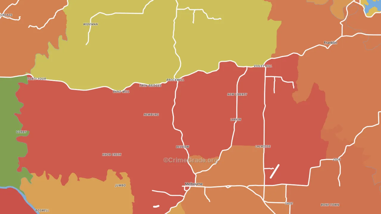 Izard County, AR Map of Drug-Related Crime Rates