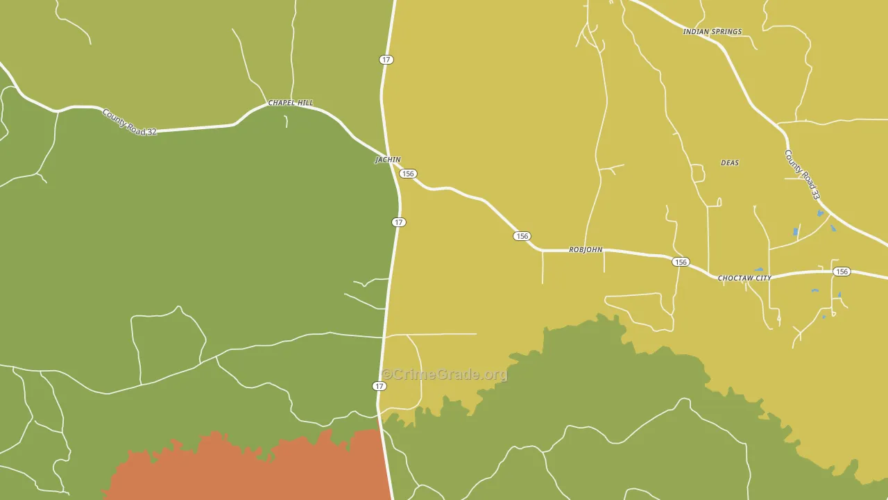 Jachin, AL Map of Drug-Related Crime Rates