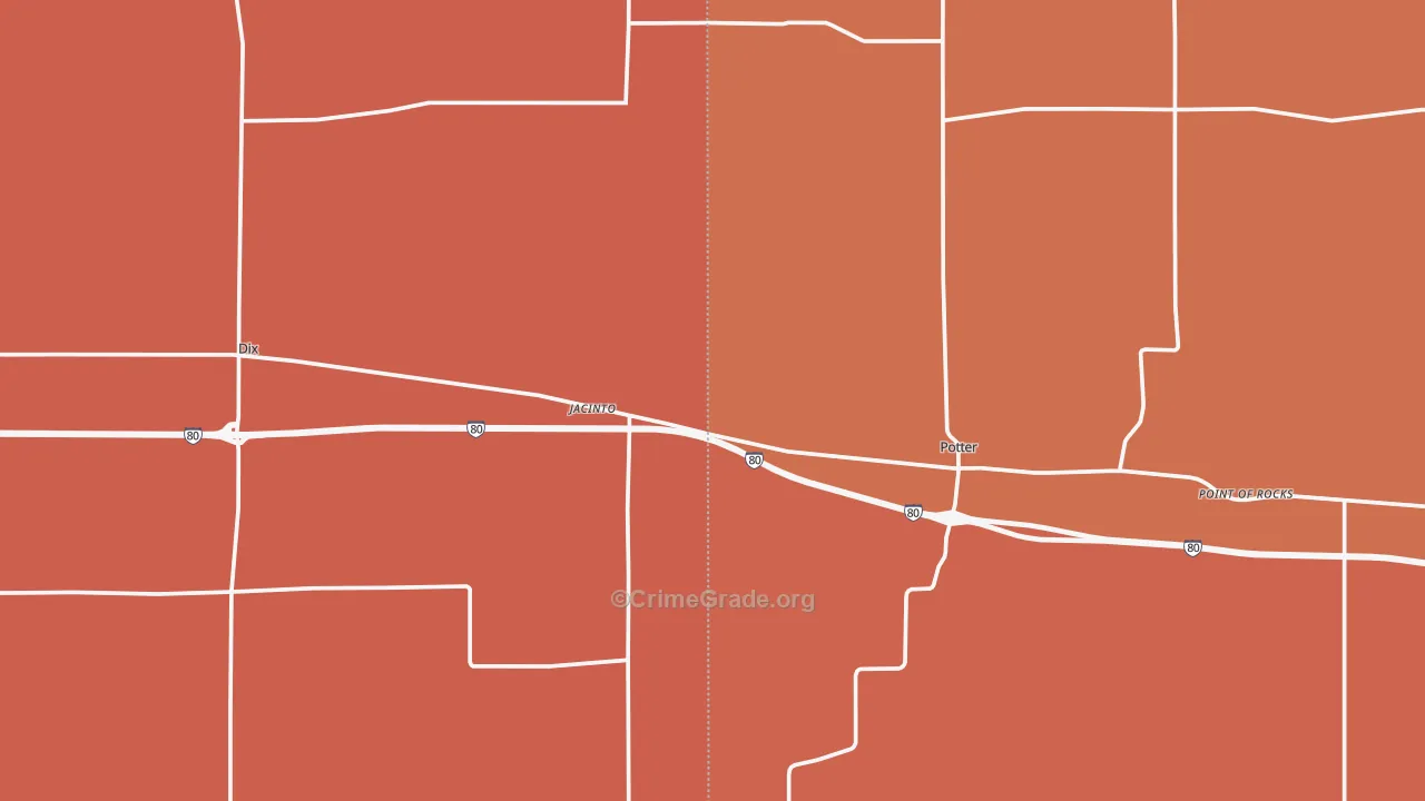 Jacinto, NE Map of Drug-Related Crime Rates