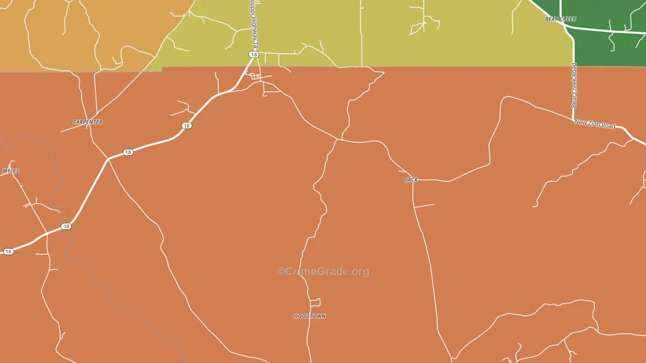 Jack, MS Map of Drug-Related Crime Rates