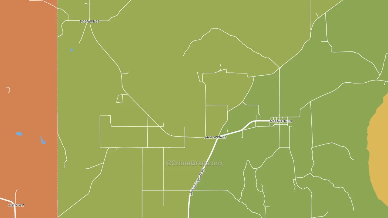 Jack Springs, AL Map of Drug-Related Crime Rates