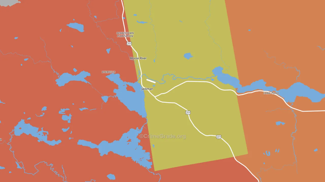 Jackman, ME Map of Drug-Related Crime Rates