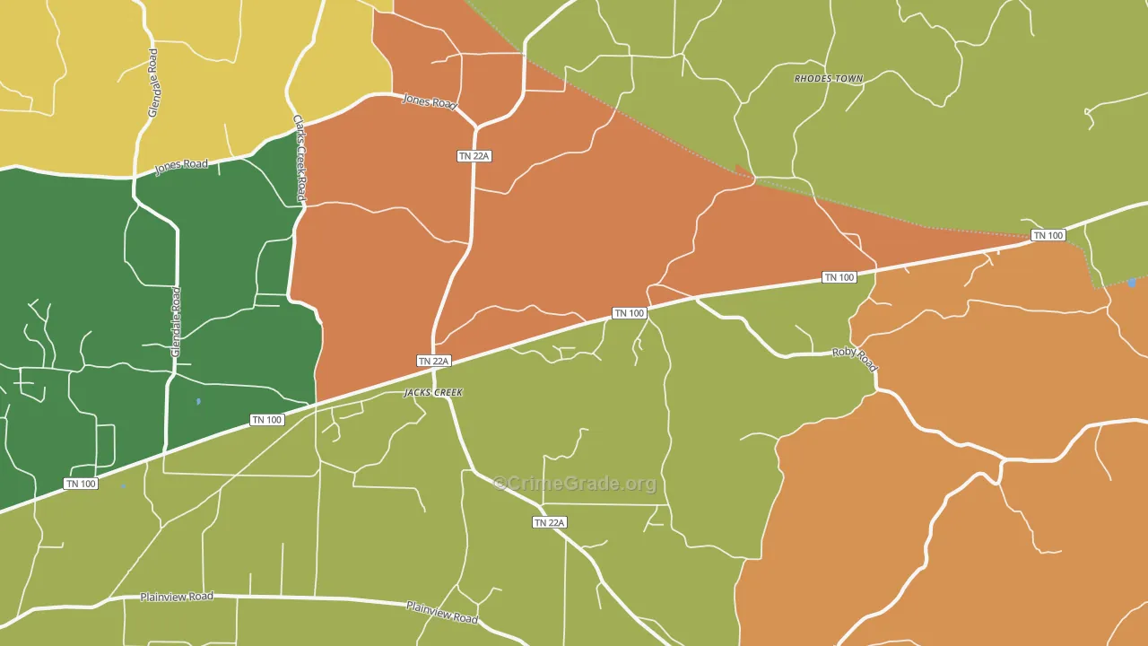 Jacks Creek, TN Map of Drug-Related Crime Rates