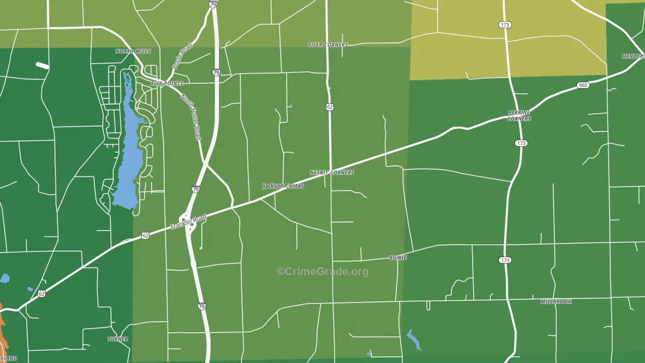 Jackson Center, PA Map of Drug-Related Crime Rates