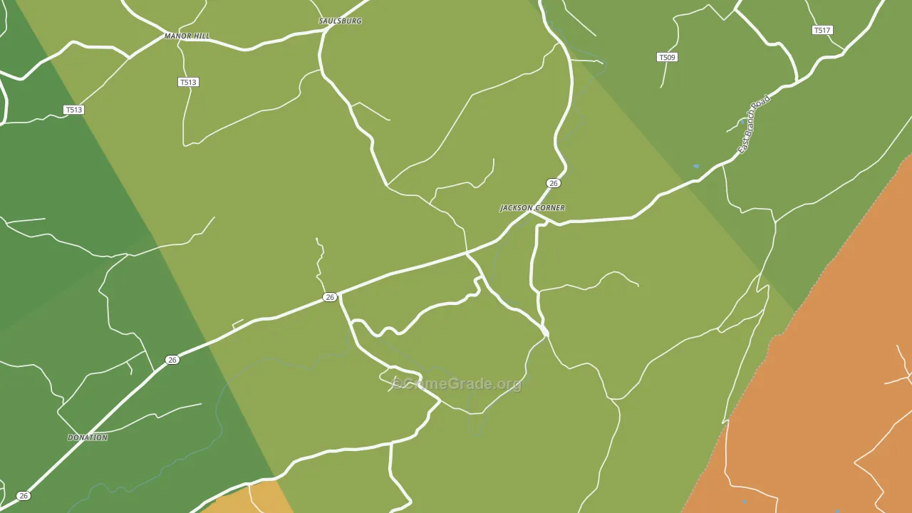 Jackson Corner, PA Map of Drug-Related Crime Rates