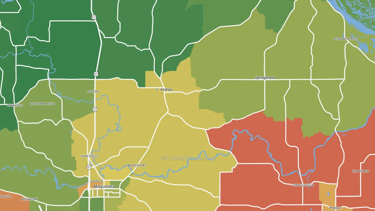 Jackson County, IA Map of Drug-Related Crime Rates