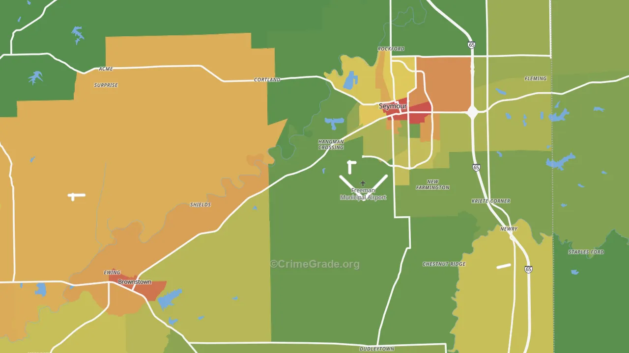 Jackson County, IN Map of Drug-Related Crime Rates